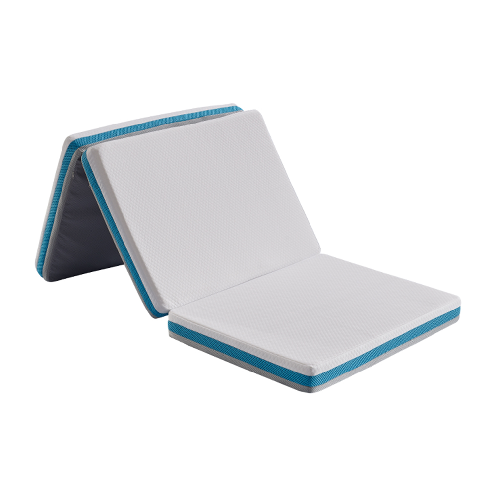 4 Inch Memory Foam Tri-fold Mattress, Portable and Lightweight Mattress Topper for Camping Travel, Foldable Sleeping Pad Compact and Easy to Storage