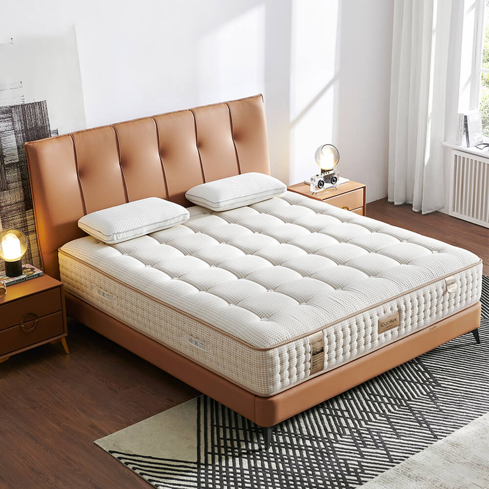 Queen Size Bed Hybrid Mattress in a Box, Medium Firm Individual Pocket Innerspring Mattress with Foam , Motion Isolation, Peaceful Sleep