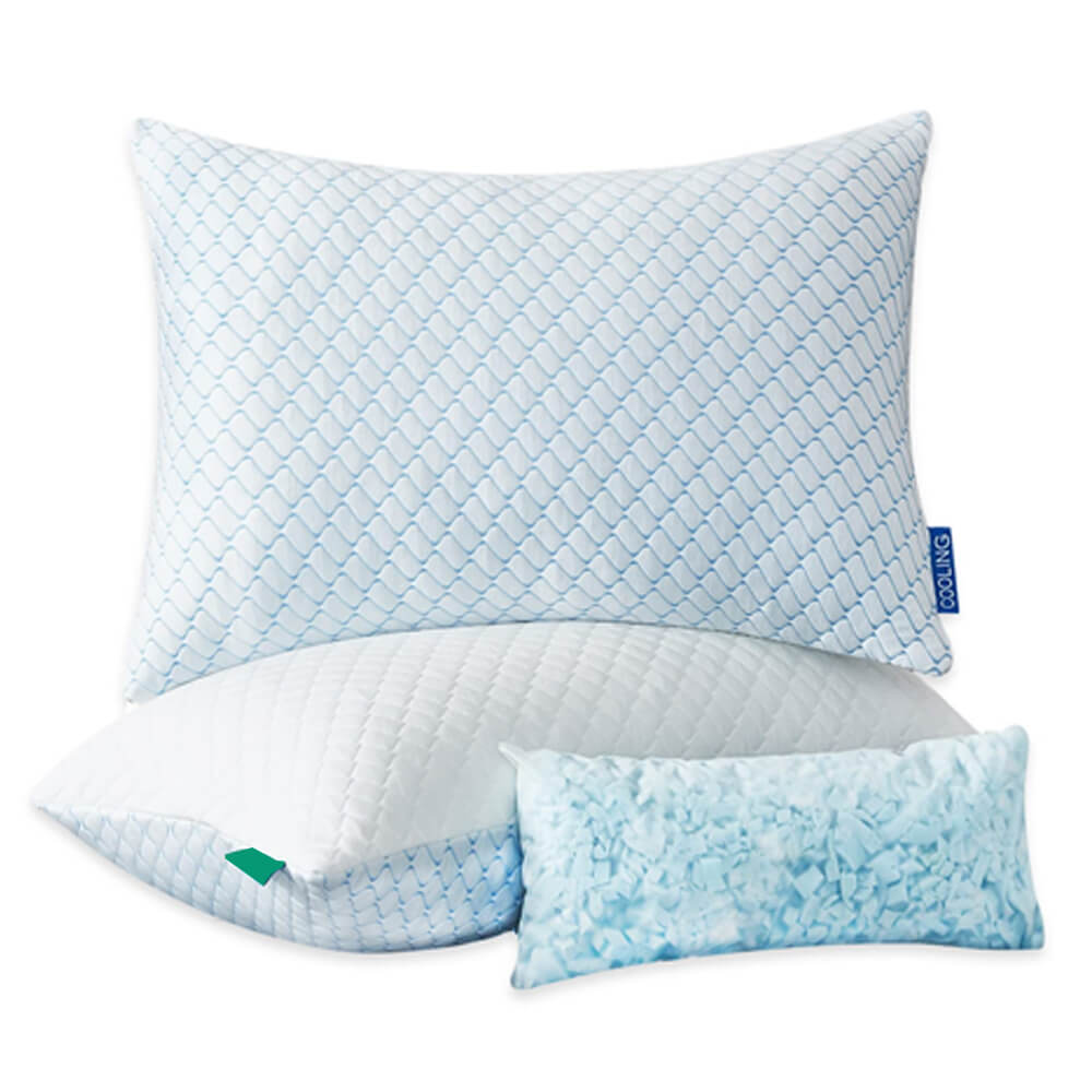 Side and Back Sleeper Pillow for Neck and Shoulder Pain Relief - Shredded Memory Foam Bed Pillow for Sleeping Double Used Washable Cover